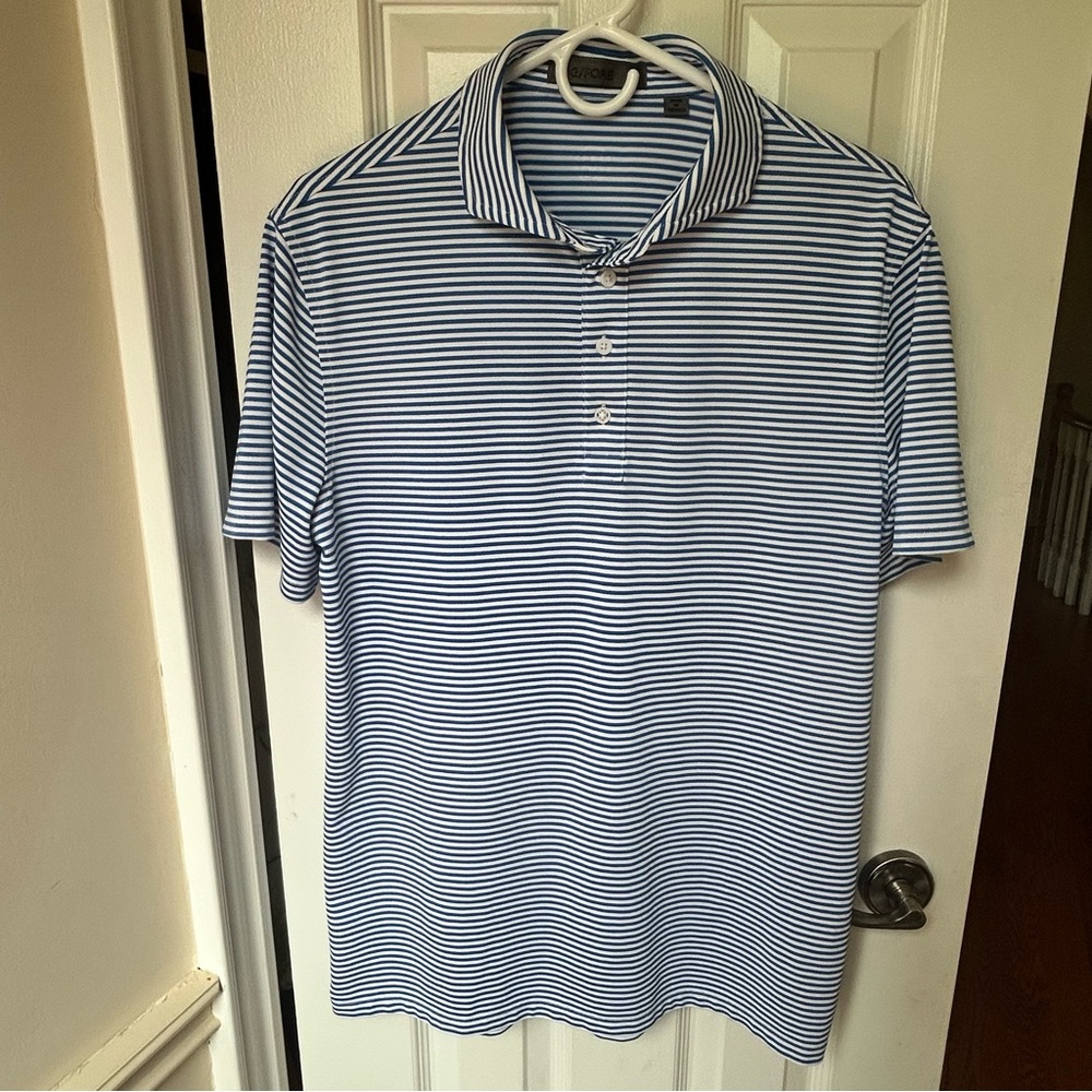 G/FORE Feeder Stripe Tech Pique Polo Surf